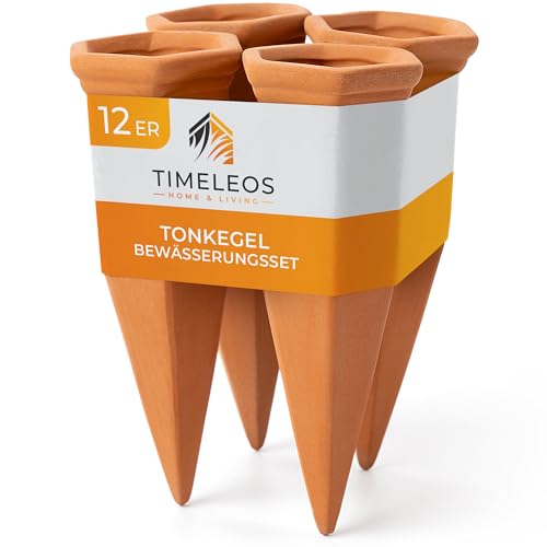 TIMELEOS Bewässerungskugeln Tonkegel 4er Set