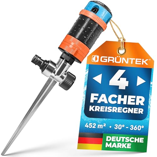 GRÜNTEK 4-fach Multifunktions-Kreisregner bis 452 qm