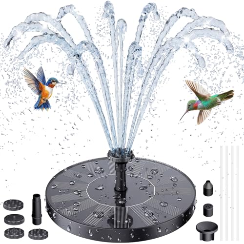 AISITIN Solarbrunnen 1.5W für Garten, Teich und Vogelbad